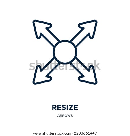 resize icon from arrows collection. Thin linear resize, arrow, direction outline icon isolated on white background. Line vector resize sign, symbol for web and mobile