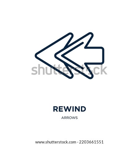 rewind icon from arrows collection. Thin linear rewind, arrow, redo outline icon isolated on white background. Line vector rewind sign, symbol for web and mobile