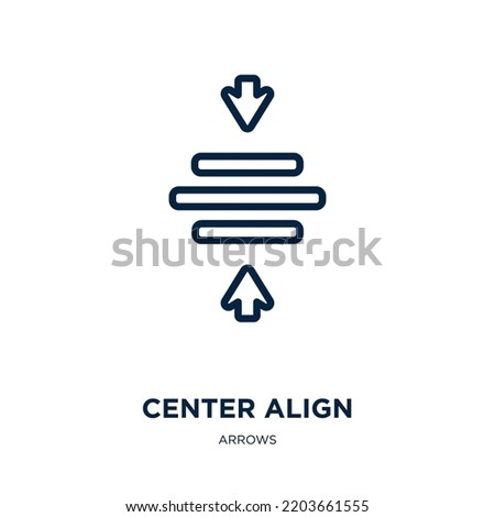 center align icon from arrows collection. Thin linear center align, text, alignment outline icon isolated on white background. Line vector center align sign, symbol for web and mobile