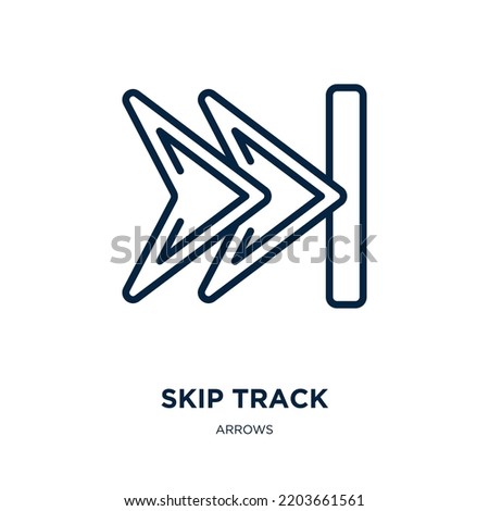 skip track icon from arrows collection. Thin linear skip track, skip, direction outline icon isolated on white background. Line vector skip track sign, symbol for web and mobile