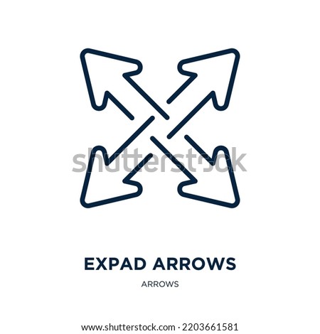 expad arrows icon from arrows collection. Thin linear expad arrows, square, next outline icon isolated on white background. Line vector expad arrows sign, symbol for web and mobile