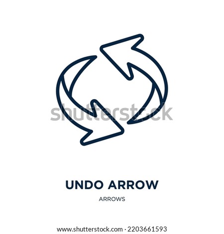 undo arrow icon from arrows collection. Thin linear undo arrow, undo, direction outline icon isolated on white background. Line vector undo arrow sign, symbol for web and mobile