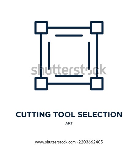 cutting tool selection icon from art collection. Thin linear cutting tool selection, tool, cut outline icon isolated on white background. Line vector cutting tool selection sign, symbol for web and 