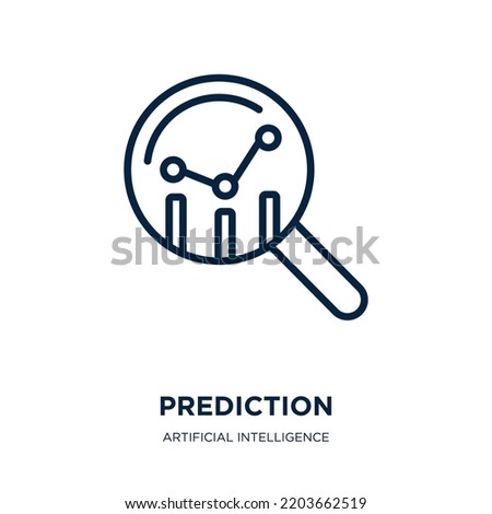 prediction icon from artificial intelligence collection. Thin linear prediction, business, data outline icon isolated on white background. Line vector prediction sign, symbol for web and mobile