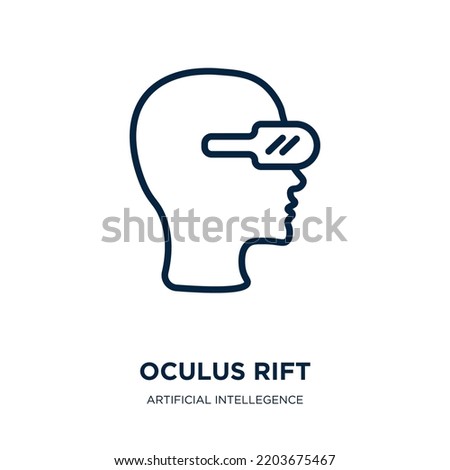 oculus rift icon from artificial intellegence and future technology collection. Thin linear oculus rift, virtual, oculus outline icon isolated on white background. Line vector oculus rift sign, symbol