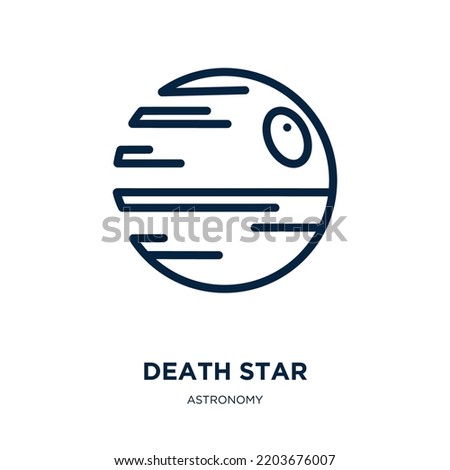 death star icon from astronomy collection. Thin linear death star, death, star outline icon isolated on white background. Line vector death star sign, symbol for web and mobile