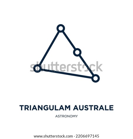 triangulam australe icon from astronomy collection. Thin linear triangulam australe, use, media outline icon isolated on white background. Line vector triangulam australe sign, symbol for web and