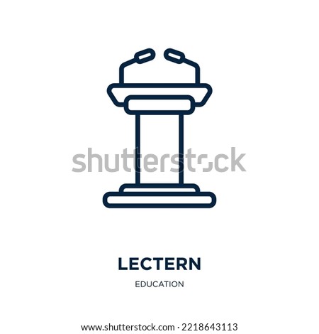 lectern icon from education collection. Thin linear lectern, podium, tribune outline icon isolated on white background. Line vector lectern sign, symbol for web and mobile