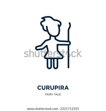 curupira icon from fairy tale collection. Thin linear curupira, fairy tale, beautiful outline icon isolated on white background. Line vector curupira sign, symbol for web and mobile Imagine de stoc © 