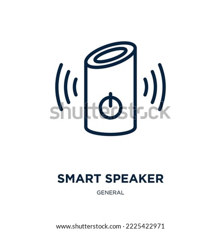 smart speaker icon from general collection. Thin linear smart speaker, speaker, device outline icon isolated on white background. Line vector smart speaker sign, symbol for web and mobile