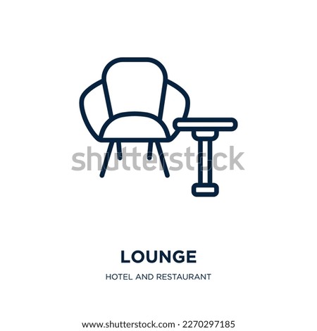 lounge icon from hotel and restaurant collection. Thin linear lounge, house, business outline icon isolated on white background. Line vector lounge sign, symbol for web and mobile