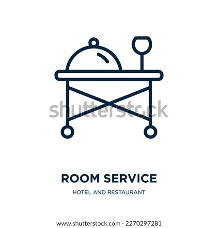 room service icon from hotel and restaurant collection. Thin linear room service, hotel, vacation outline icon isolated on white background. Line vector room service sign, symbol for web and mobile