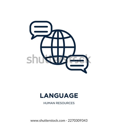 language icon from human resources collection. Thin linear language, communication, education outline icon isolated on white background. Line vector language sign, symbol for web and mobile