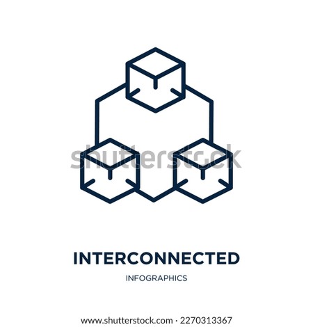 interconnected icon from infographics collection. Thin linear interconnected, business, template outline icon isolated on white background. Line vector interconnected sign, symbol for web and mobile