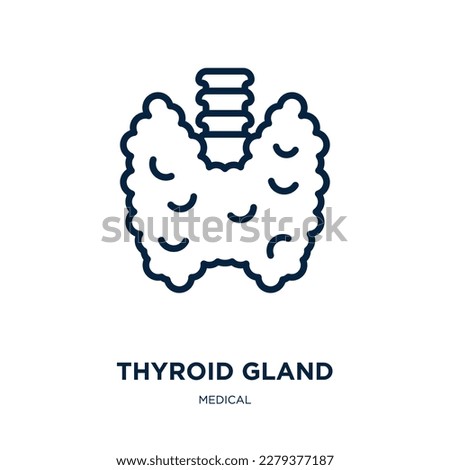 thyroid gland icon from medical collection. Thin linear thyroid gland, gland, health outline icon isolated on white background. Line vector thyroid gland sign, symbol for web and mobile