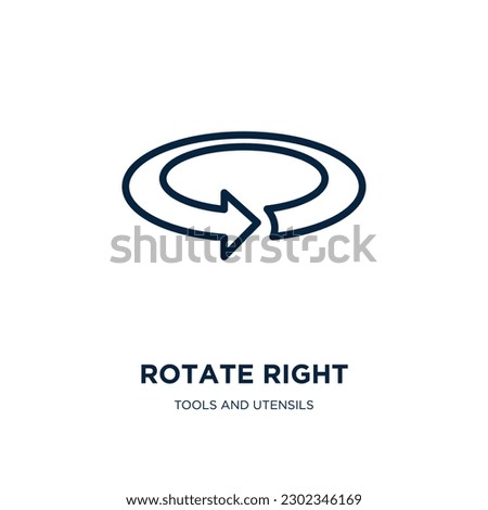 rotate right icon from tools and utensils collection. Thin linear rotate right, right, rotation outline icon isolated on white background. Line vector rotate right sign, symbol for web and mobile