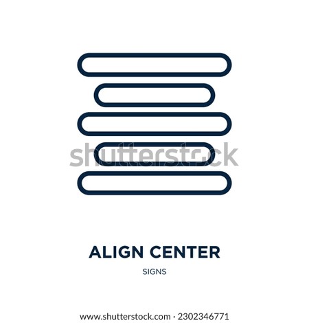 align center icon from signs collection. Thin linear align center, center, alignment outline icon isolated on white background. Line vector align center sign, symbol for web and mobile