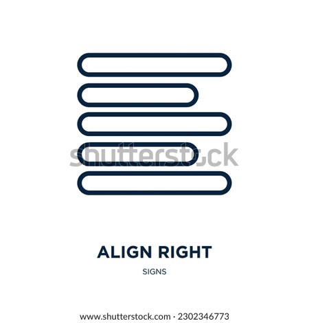 align right icon from signs collection. Thin linear align right, align, right outline icon isolated on white background. Line vector align right sign, symbol for web and mobile