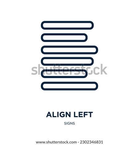 align left icon from signs collection. Thin linear align left, arrow, simple outline icon isolated on white background. Line vector align left sign, symbol for web and mobile
