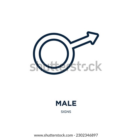 male symbol icon from signs collection. Thin linear male symbol, person, male outline icon isolated on white background. Line vector male symbol sign, symbol for web and mobile