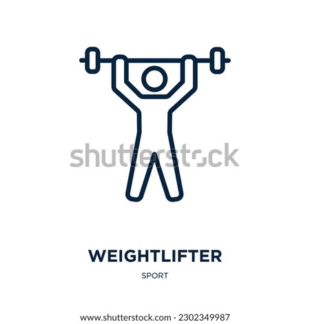 weightlifter icon from sport collection. Thin linear weightlifter, fitness, weight outline icon isolated on white background. Line vector weightlifter sign, symbol for web and mobile