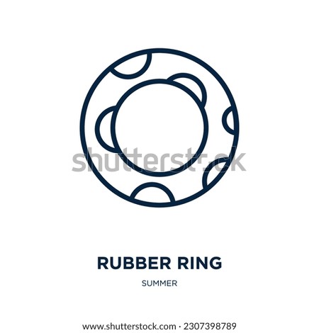 rubber ring icon from summer collection. Thin linear rubber ring, ring, rubber outline icon isolated on white background. Line vector rubber ring sign, symbol for web and mobile