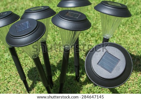 solar lighting device in garden