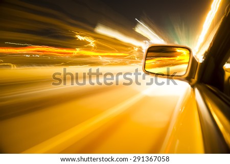 Abstract image of Long exposure night traffic light in the city. Street Night light