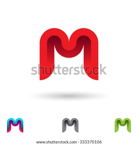 Abstract design vector logo template letter M.