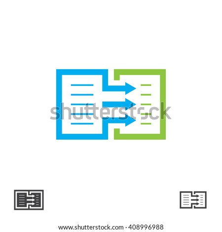 Symbol duplicate of the document. Vector icon copying of the text.