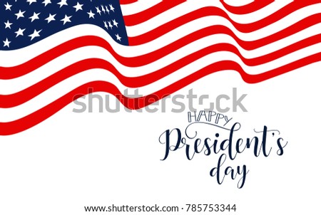 Happy President's Day hand lettering, american holiday design vector illustration