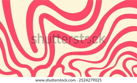 Groovy abstract lines background with red and off white color combination