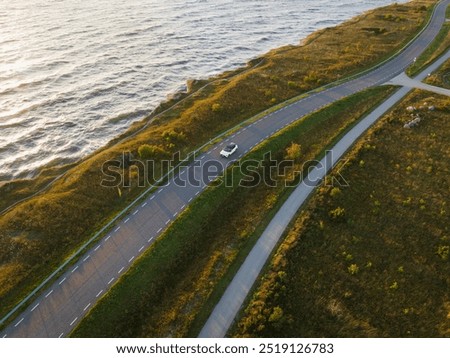 Similar – Image, Stock Photo Car Drives along One Lane Road in Jungle with Waterfall