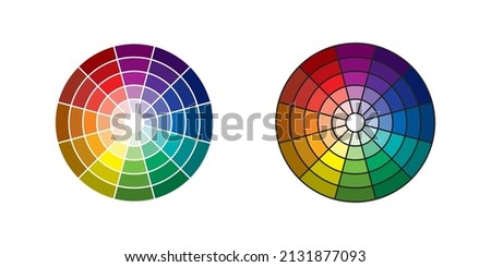 Monochromatic color wheel. Color scheme. Colors theory. Presentation template. EPS10