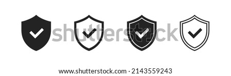 Shield, safety, privacy security vector icons. Protection icons set. EPS10
