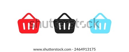 Shopping basket icons set. Shopping cart icons. Flat style. Vector icons