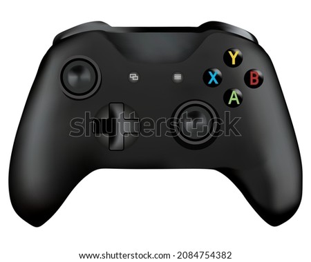 Joystick on white background. Realistic wite video game joystick. vector illustration