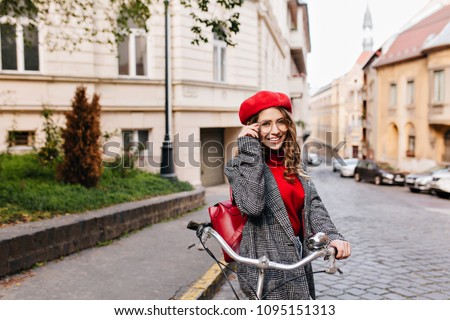 Similar – Image, Stock Photo Bike Girl Young woman