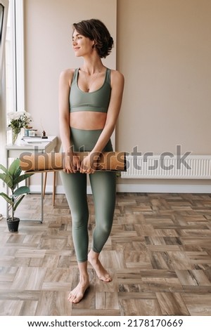 Similar – Image, Stock Photo Fit woman looking out window
