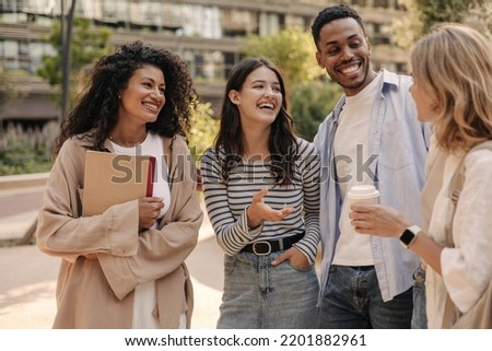 Similar – Image, Stock Photo Resting outdoor. Group of family members is walking in the field.  Zickental, Rohr, Southern Burgenland, Austria