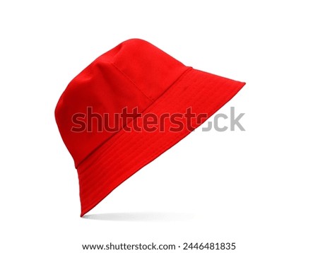 Image, Stock Photo red bucket in the corner