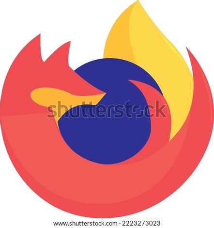 fox cartoon firefox logo vector design