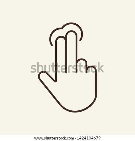 Two fingers tapping on screen line icon. Web app, smartphone, hand gesture. Touchscreen concept. Vector illustration can be used for topics like interface, mobile phone, technologies