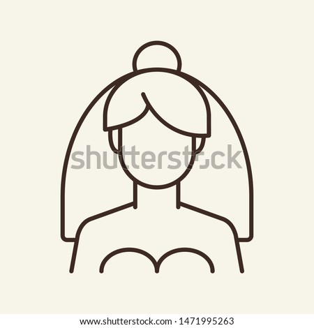 Bride line icon. Woman, veil, event. Wedding concept. Can be used for topics like celebration, party, marriage