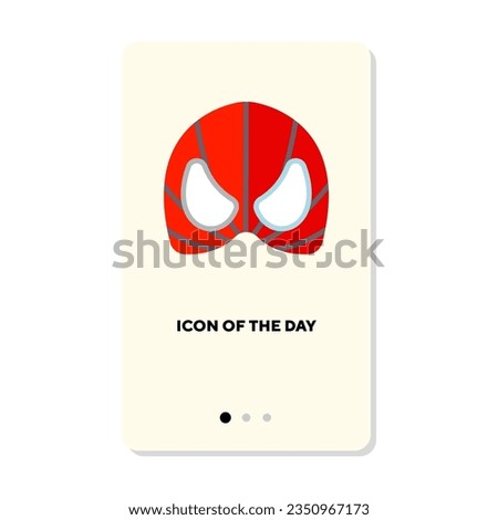 Spiderman mask flat icon. Party, masquerade, fun isolated vector. Holiday and entertainment concept. Vector illustration symbol or element for web design and apps