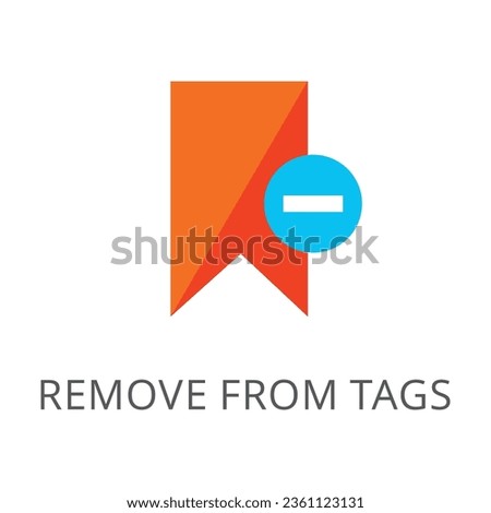 Red bookmark with minus sign, removing information from text isolated on white. Colored flat vector icon of deletion sign. Internet and technology concept