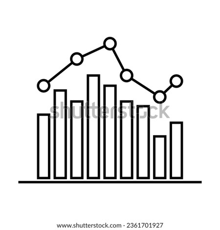 Simple outline of price or cost histogram chart vector icon. Black line drawing or cartoon illustration of business scheme on white background. Finances, business, analytics concept