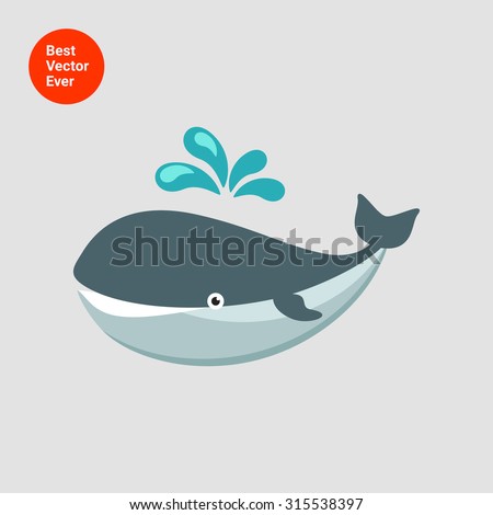 Icon of smiling whale spouting water