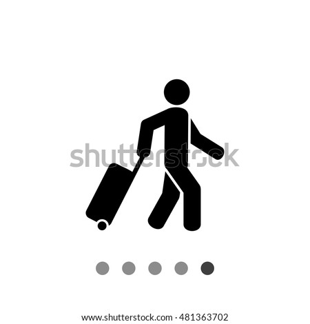 Passenger Pulling Rolling Bag Icon