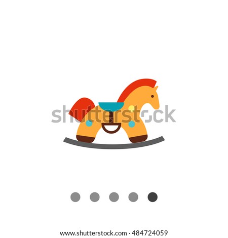 Rocking Horse Icon Stock Vector Illustration 484724059 : Shutterstock